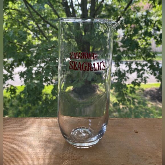 Seagrams Gin Clear Glass Bar Pitchers LG & SM Vintage - Picture 4 of 6